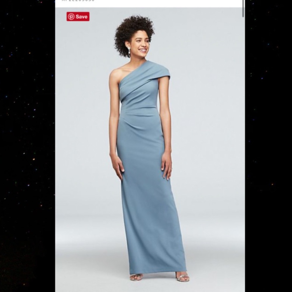 Ruched One-Shoulder Stretch Crepe Dress